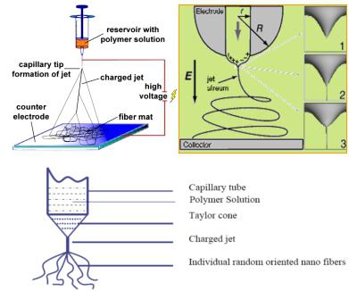 静电纺丝装置,过程及泰勒锥的形成